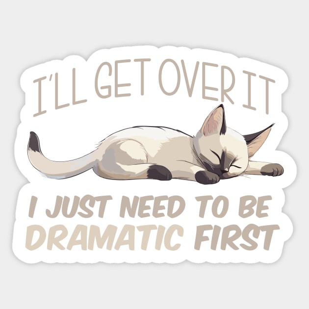 I Just Need To Be Dramatic Lazy Cat Sticker by SergioCoelho_Arts